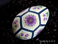 Victorian Garden Ukrainian Easter Egg Pysanky By So Jeo : pysanky pysanka ukrainian easter egg batik art sojeo florals flowers birds stars trees vines blooms buds bluebird owl art sojeo so jeo eggshell egg shell blown decoration ivy garden rainbow rosie posy nightshad victorian trees etched brown chicken eggs turkey